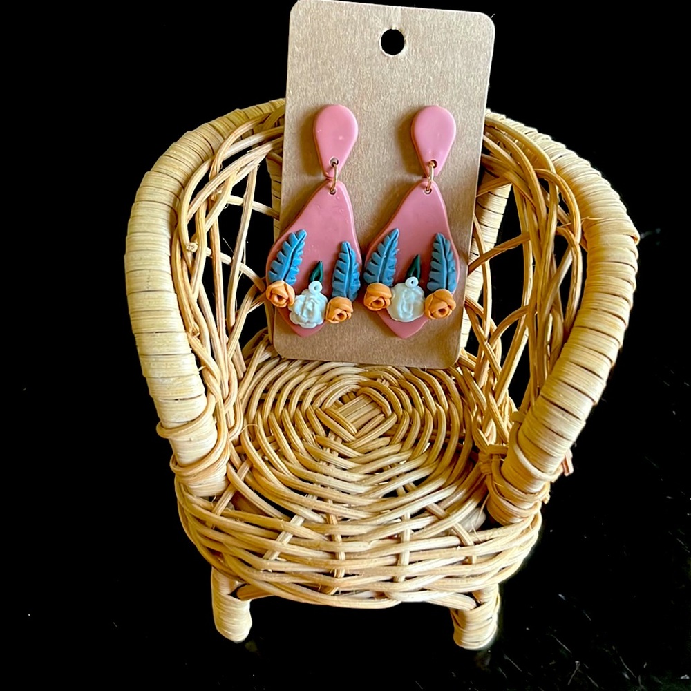 Trendy polymer clay statement earrings!